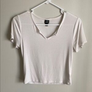 Wild Fable White Ribbed Crop Top